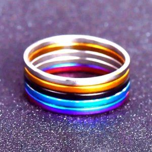 5 Band Multi Colored Stackable Rings